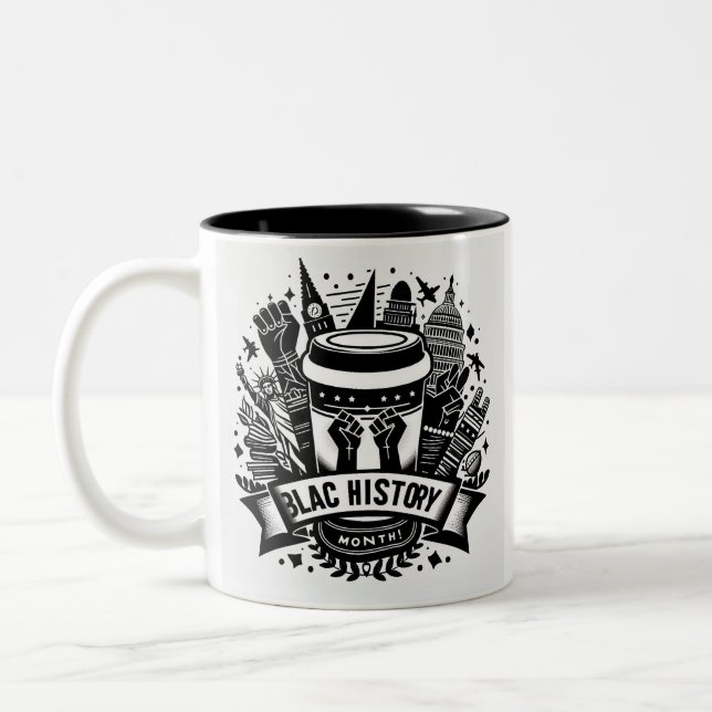 Celebrate Black History Month Two-Tone Coffee Mug (Left)