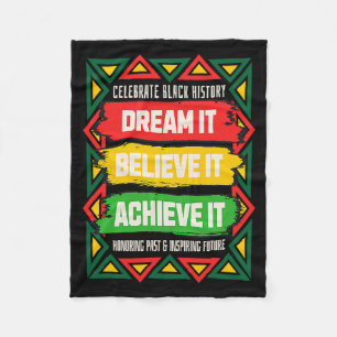 Celebrate Black History Motivational Afro American Fleece Blanket