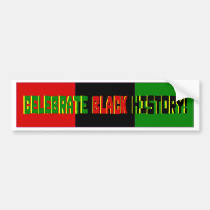 Celebrate Black History--Red, Black & Green Banner Bumper Sticker