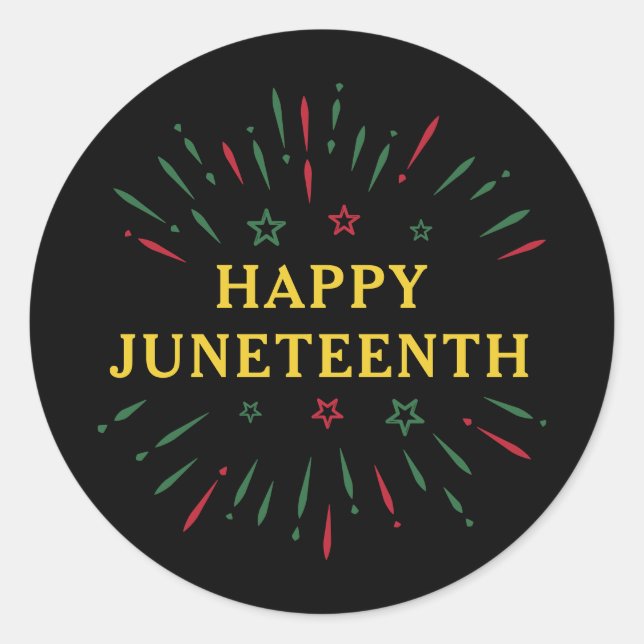 Celebrate Black Independence Day Happy Juneteenth Classic Round Sticker (Front)