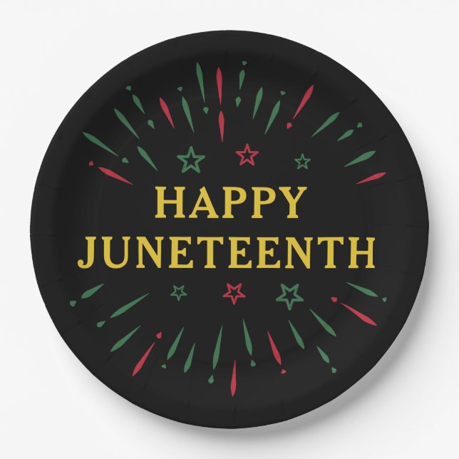Celebrate Black Independence Day Happy Juneteenth Paper Plate (Front)