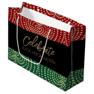 Celebrate Blackness Red Green Black History Month Large Gift Bag
