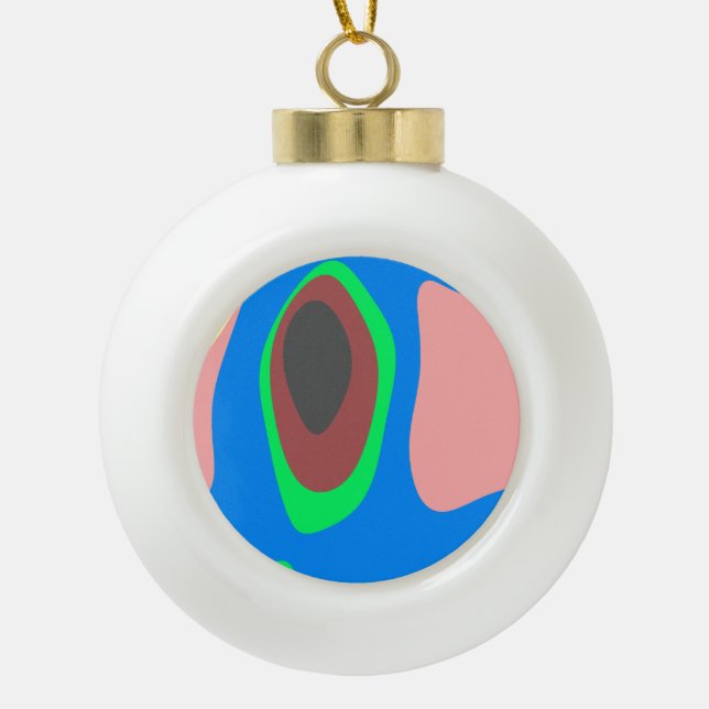 Celebrate Ceramic Ball Christmas Ornament (Front)