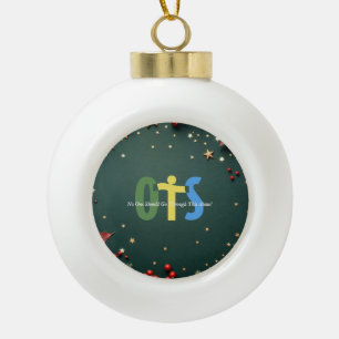 Celebrate Ceramic Ball Christmas Ornament
