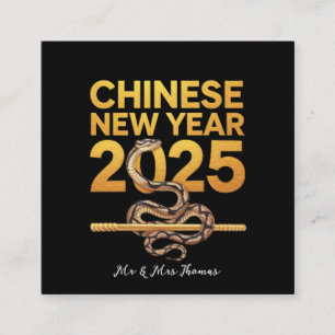 Celebrate Chinese New Year 2025 Year Of Snake Square Business Card