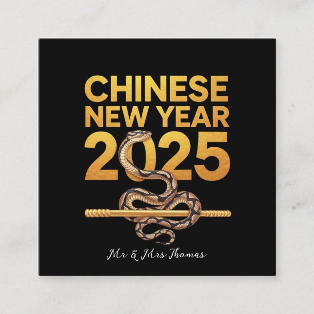Celebrate Chinese New Year 2025 Year Of Snake Square Business Card (Front)