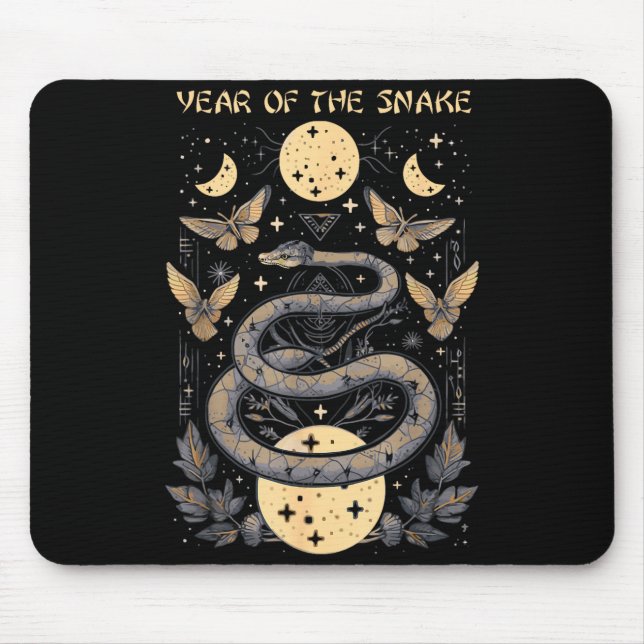 Celebrate Chinese New Year Of The Snake 2025 Moon  Mouse Mat (Front)