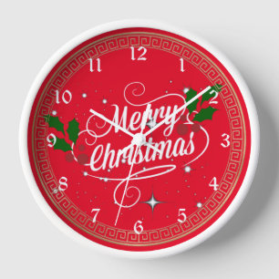 Celebrate Christmas, festive holiday colours, Clock