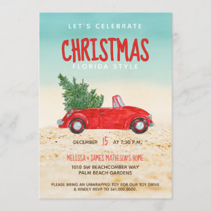 Celebrate Christmas Florida Style Holiday Party Invitation