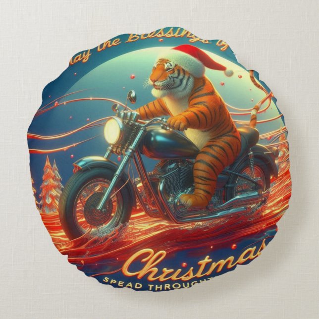 Celebrate christmas  round cushion (Back)