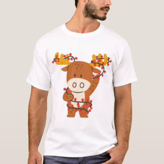 Celebrate Christmas with a Cute Reindeer  T-Shirt