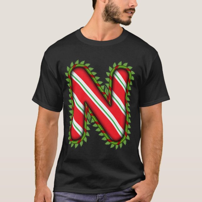 Celebrate Christmas with the letters of your name T-Shirt (Front)