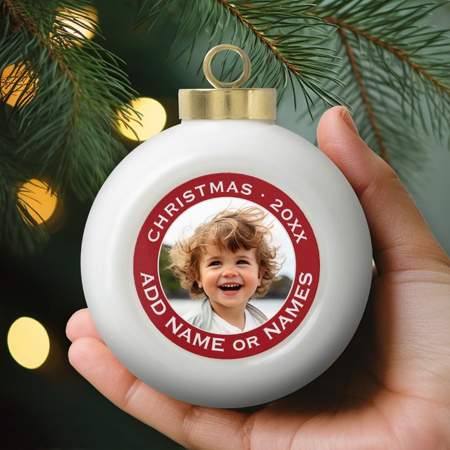 Celebrate Christmas with Your Favourite Photo Ceramic Ball Christmas Ornament (Personalized Photo Ornament)