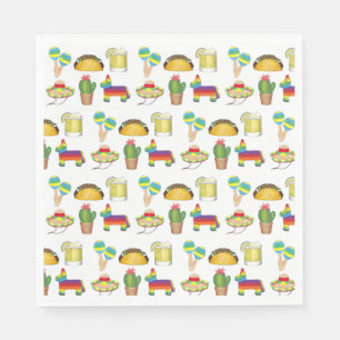 Celebrate Cinco de Mayo Fiesta Taco Piñata Cactus Napkin