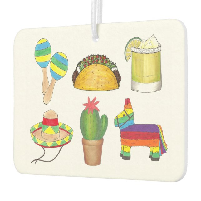 Celebrate Cinco de Mayo Mexican Fiesta Party Car Air Freshener (Left)