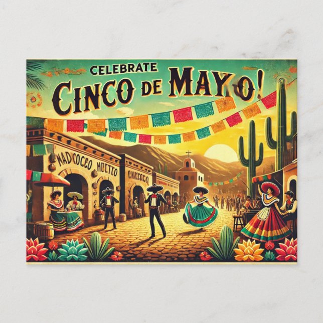Celebrate Cinco de Mayo Postcard (Front)