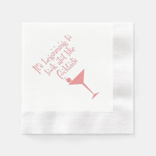 Celebrate Cocktails Retro 50s Style Pink Napkin
