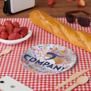 Celebrate Corporate Branded Custom Company Logo Paper Plate