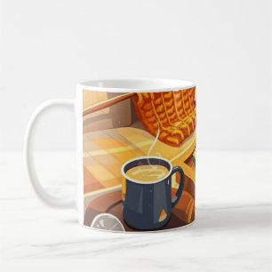 Celebrate cosy nights knitted blanket and warm coffee mug