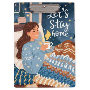 Celebrate cosy nights knitted blanket clipboard