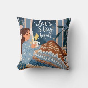 Celebrate cosy nights knitted blanket cushion