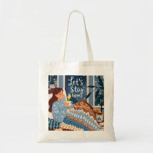 Celebrate cosy nights knitted blanket tote bag