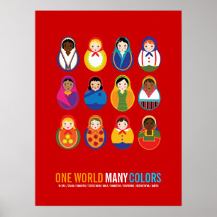 Celebrate Culture & Diversity One World Many Color Poster
