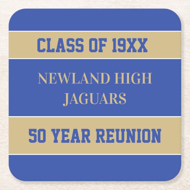Celebrate! CUSTOM Class Reunion  Square Paper Coaster (Front)