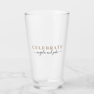 Celebrate Custom Names Wedding  Glass