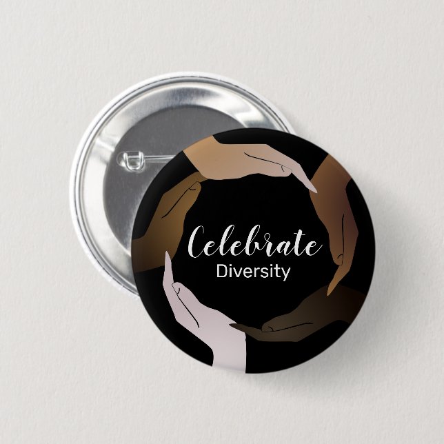 Celebrate Diversity 6 Cm Round Badge (Front & Back)