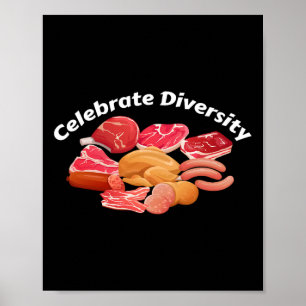 Celebrate Diversity Bbq Grill Clothing Apparel Fun Poster