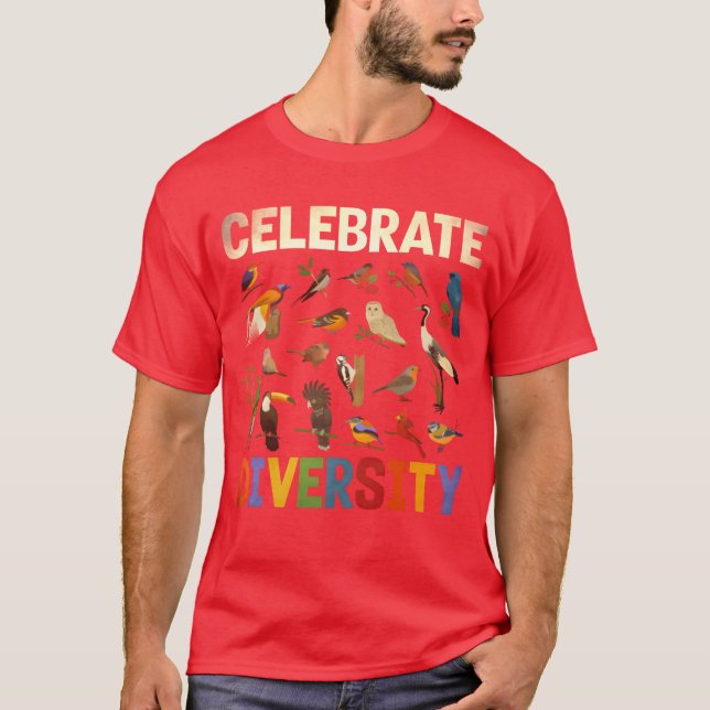 Celebrate Diversity Birds girl T-Shirt (Front)