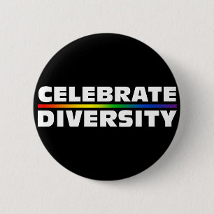 Celebrate Diversity Black Button