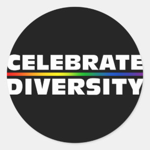 Celebrate Diversity Black Sticker