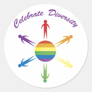 Celebrate Diversity Circle Stickers