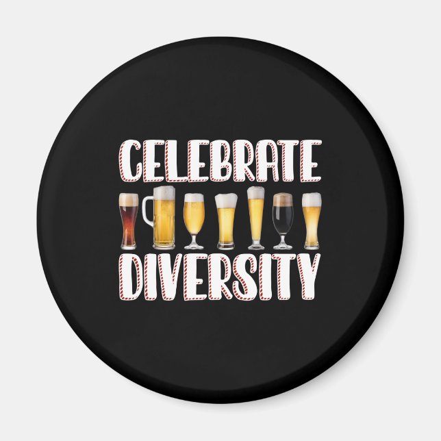 Celebrate Diversity Craft Beer Drinking Magnet (Front)