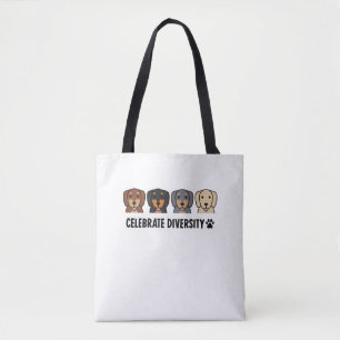 Celebrate Diversity Dachshund Dog. Perfect design Tote Bag
