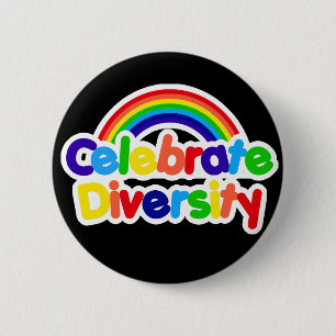 Celebrate Diversity Gay Pride Rainbow 6 Cm Round Badge