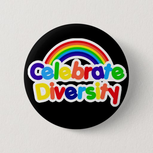 Image of Celebrate Diversity Gay Pride Rainbow 6 Cm Round Badge