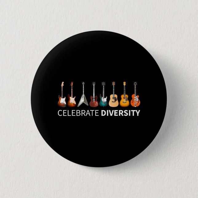celebrate diversity guitar I Might Look Like I'm 6 Cm Round Badge (Front)