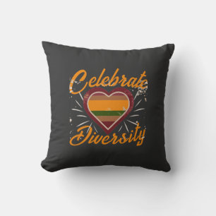 Celebrate Diversity Heart Gradient  Cushion