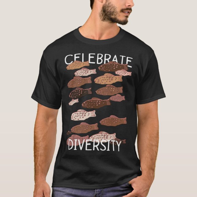 Celebrate Diversity Inclusion Gummy Fish Racial Eq T-Shirt (Front)