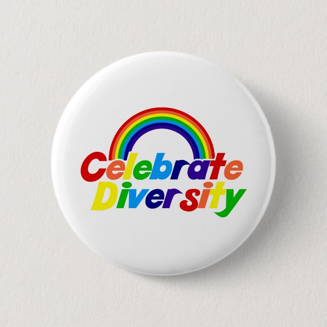 Celebrate Diversity Rainbow 6 Cm Round Badge (Front)