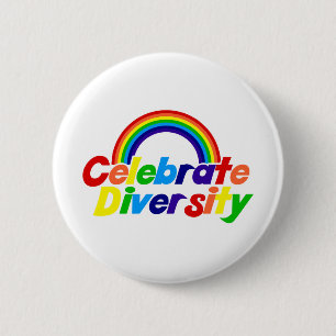 Celebrate Diversity Rainbow 6 Cm Round Badge