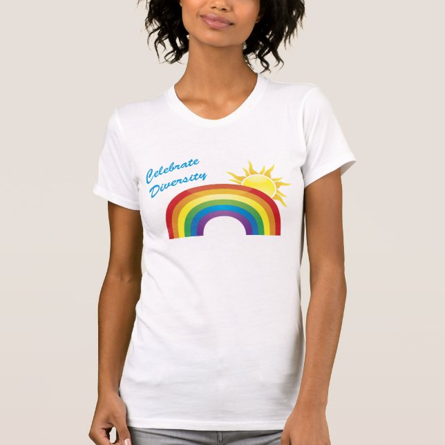 Celebrate Diversity Rainbow and Sun Tees (Front)