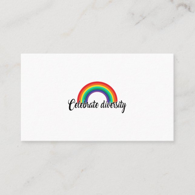Celebrate Diversity Rainbow Lgbt Business Card (Front)
