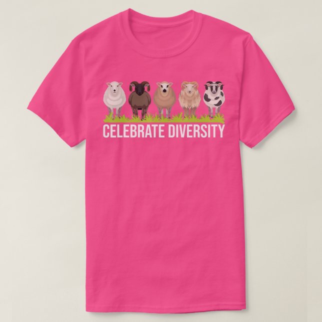 Celebrate Diversity - Sheep Whisperer Herder Farme T-Shirt (Design Front)
