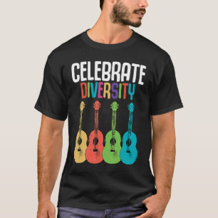 Celebrate Diversity  Ukulele Player Music  Graphic T-Shirt