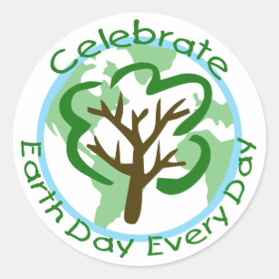 Celebrate Earth Day Every Day Design Classic Round Sticker
