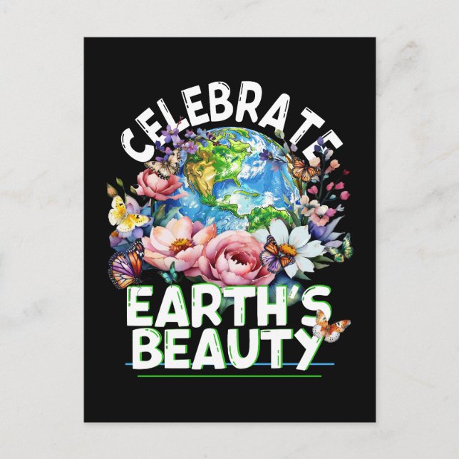 Celebrate Earth's Beauty, Nature Earth Day Postcard (Front)